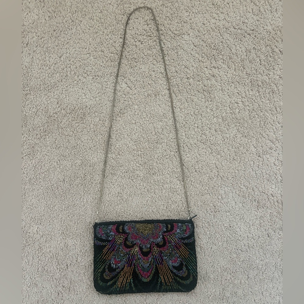 Vintage Regale Ltd Beaded Evening Bag Art Deco Multicolor Glass Bead Purse